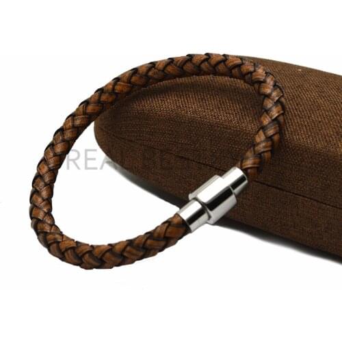 5pcs/lot custom logo Bracelets & Bangles mens leather bracelets Pulseira Masculina Jewelry Charm Bileklik Pulseiras Boyfriend