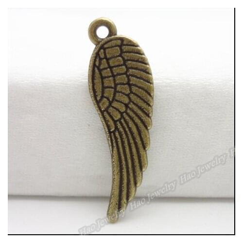 90pcs Vintage Charms Wing Pendant Antique bronze Fit Bracelets Necklace DIY Metal Jewelry Making