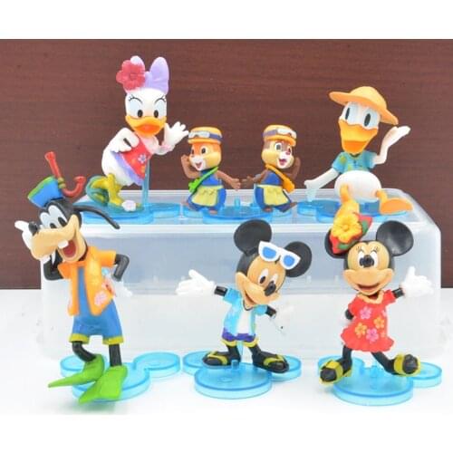 Disney Anime 6pcs/lot Mickey Mouse Donald Duck Goofy Minnie Mouse PVC Action Figure Model Toys Baby Toys Christmas Best Gifts