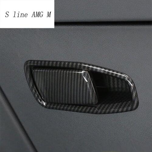 Car Styling Carbon fiber Copilot Glove box handle decoration Button cover Stickers For BMW 3 series G20 G28 interior accessories