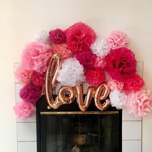 Free Shipping 30 Colors 4 inch (10cm) Tissue Paper Pom Poms Crafts Paper Flower Wedding Party Home Decoration festive supplies