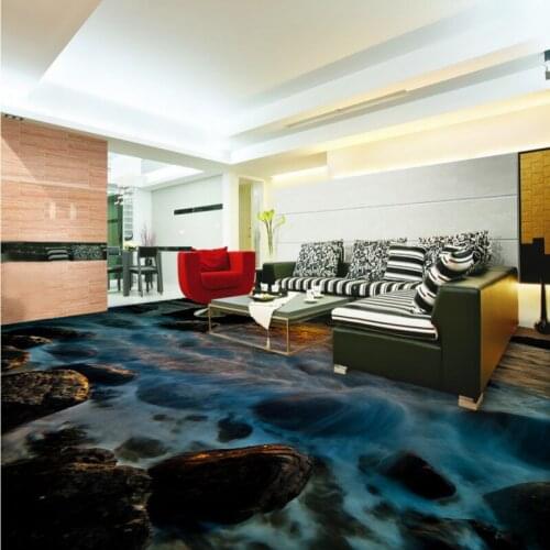 Free Shipping 3D sea floor with sunset views self-adhesive living room bathroom bedroom study lobby flooring wallpaper mural