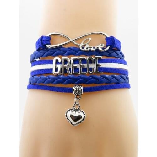 Love Greece Bracelet heart Charm love Greece country bracelets & bangles for woman and man jewelry