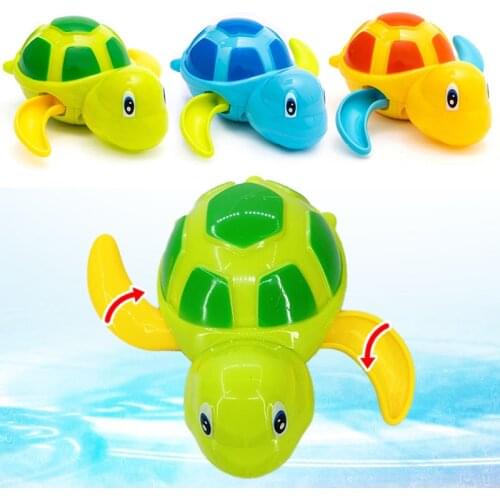 Baby Bath Toys Animal Cute Cartoon Tortoise Classic Baby Water Toy Infant Swim Chain Clockwork Toy for Kids Summer Floating Toy