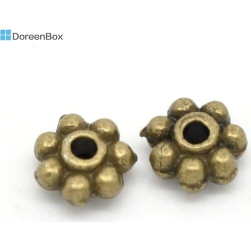 Doreen Box hot- Antique Bronze Snowflake Spacer Beads 5x5mm(1/4"x1/4"), sold per lot of 400 (B15859)