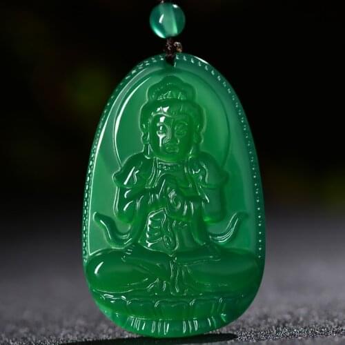 Chinese Natural Jade Chalcedony Hand-carved Guanyin Jade Pendant Fashion Boutique Jewelry Men and Women Agate Necklace Gifts