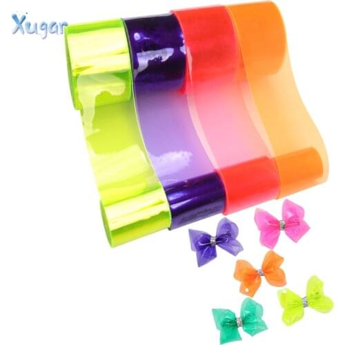 Xugar 38mm 5y/lot Jelly Ribbon Leather Fabric Width Ribbon for Decorative DIY Hair Bow Belt Accessories Wholesale Tape Materials