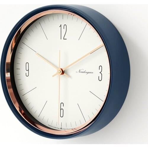 Hot Nordic Simple Wall Clock Metal Round Mute Living Room Clock Mute Bedroom Quartz Office Clocks Wall Home Decoration Clock