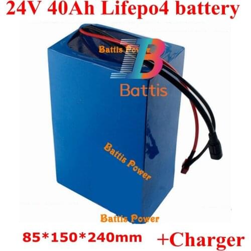 Lifepo4 24V 40Ah lithium battery pack with bms 8s for eletric bike travel scooter motorbike E bike+ 29.2V 5A charger