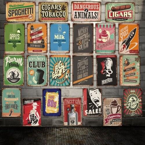 [ Mike86 ] Cigars TOBACCO CUPCAKES Milk Cappuccino Tin Sign Antique Iron Painting Poster Art Gift Decorative 20*30 CM LT-1916