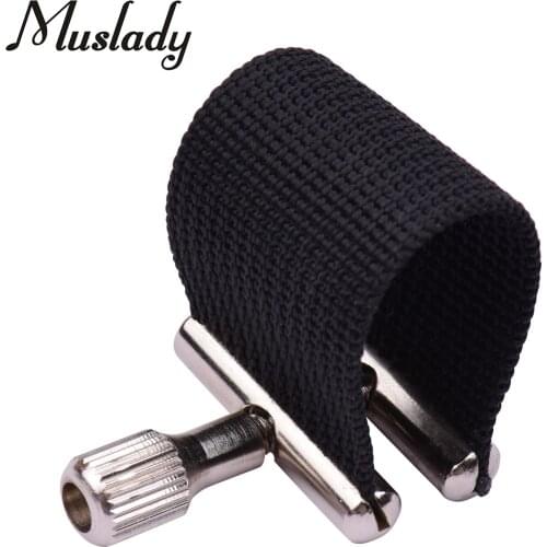 Muslady 1 Pc Saxophone Ligature Compact Durable Sax Black Ligature for Alto Saxophone Metal Mouthpiece Musical Instruments Parts