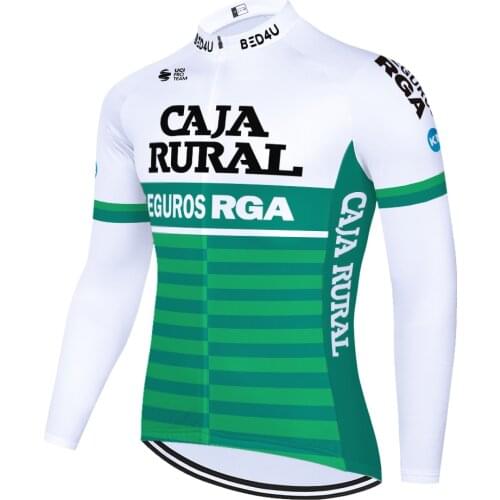 NEW CAJA RURAL ropa ciclismo hombre summer spring quick dry team cycling jersey 2021 Warm bike jersey men