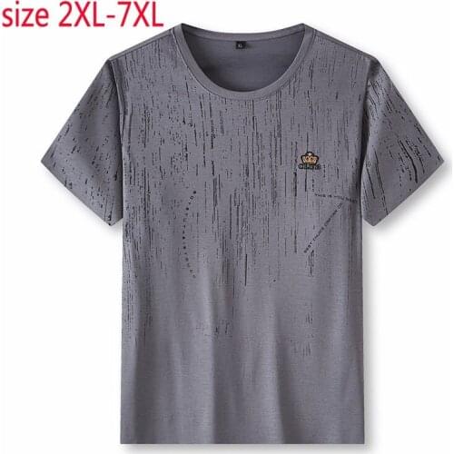 New Arrival Super Large Summer Men Fashion Casual Printed Short Sleeve O-neck Knitted T Shirt Plus Size XL2XL3XL4XL5XL6XL7XL
