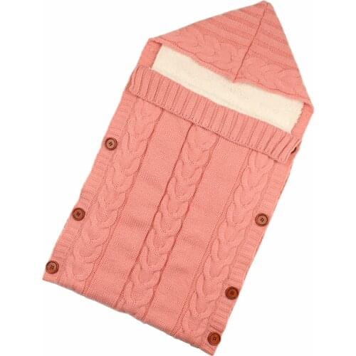 Newborn Baby Blanket Lovely Knit Warm Swaddle Wrap Unisex Kids Sleeping Bag