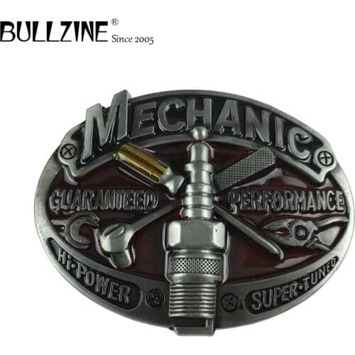 Bullzine wholesale mechanic tool cowboy jeans gift belt buckle FP-03643-1 high quality for 4cm width belt