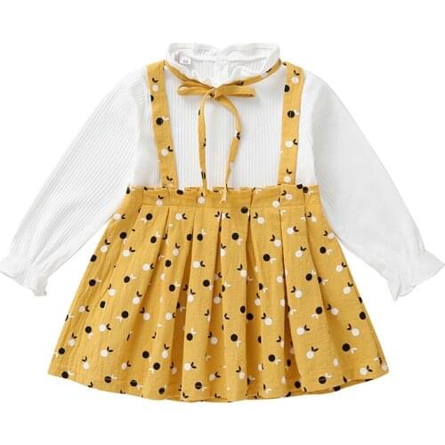 Baby Girls Dress 2021 Spring and Autumn Cute Printing Newborn Bowknot Long Sleeved Princess Dresses For Girl Kids Dress