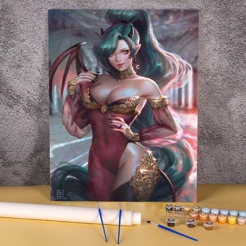 Cartoon Girl Woman Paint By Numbers Set Acrylic Paints 40*50 Painting On Canvas New Design Kids Handiwork Wholesale Drawing