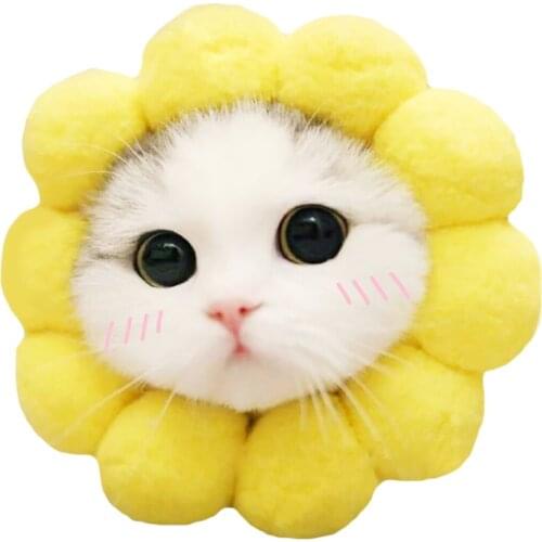 Cute Cartoon Sunflower Dogs Cat Hats Pet Decoration Accessories Animals Design Warm Head Cap Winter Party Clothing Supplies