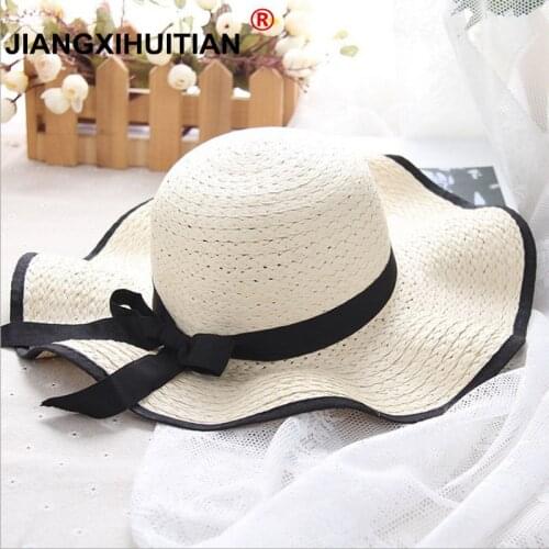 2017 summer New Summeradult Floral Straw Hats Fedora Hat womens Visor Beach Sun Girls Sunhat Wide Brim Floppy Panama For women