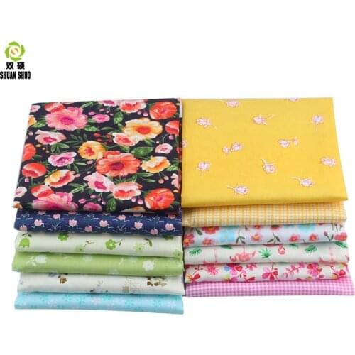 Shuanshuo Flower Series Twill Cotton Fabric Patchwork Cloth Of Handmade DIY Quilting Sewing Textile Material BY Half Meter