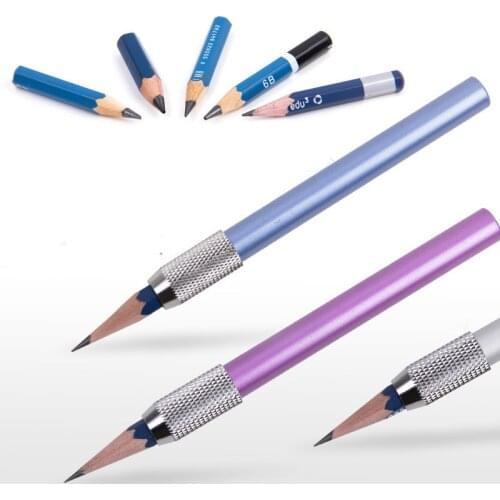 Metal Single-head Spiral Pen Receiver Pencil Extender Writing Pencil Topper Painting Art Extenders Pen Cover Office Stationery