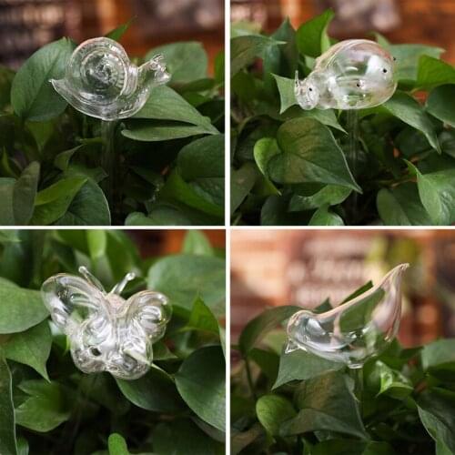 6 Styles Glass Plant Flowers Water Feeder Plants Automatic Self Watering Devices Bird Star Heart Design Plant Waterer Tools