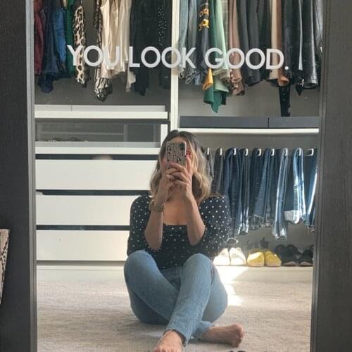 You Look Good Mirror Wall Sticker Bathroom Bedroom Inspire Motivational Quote Selfie Decal Vinyl Home Decor