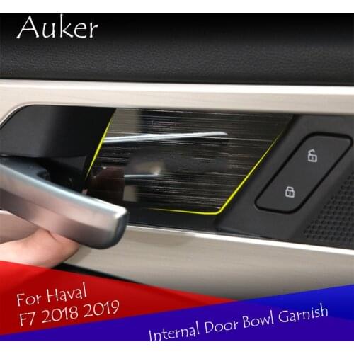 Stainless steel inner door bowl trim stickers interior molding covers car style 4Pcs/Set For Haval F7 2019 2020 2021