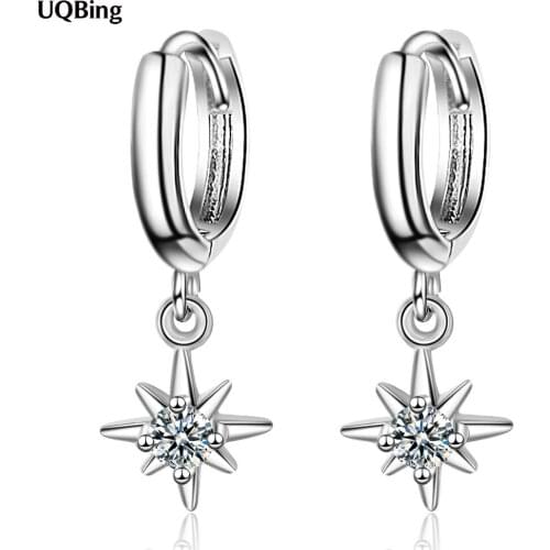 925 Sterling Silver Lightning Short Clip Earrings for Women Silver Gold Color Zircon Fine Jewelry
