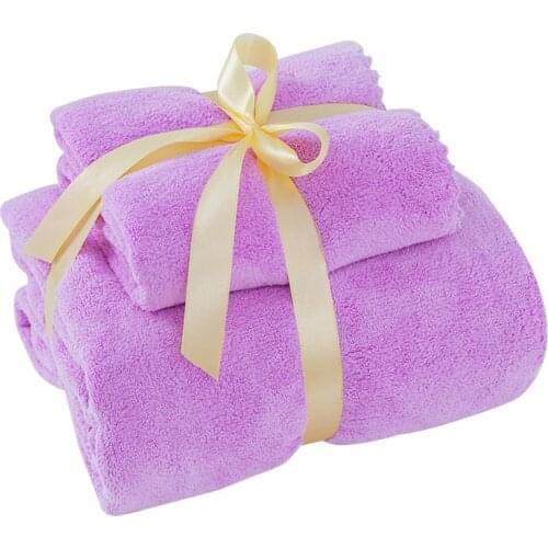 2pcs/set 70*140cm And 34*74cm Coral Velvet Bath Towel For Adult Soft Absorbent Microfiber Towel Household Bathroom Towel Set