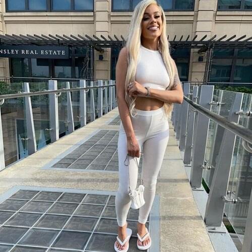 2021 Solid Slim Sportsuit For Women Summer High Waist Yoga Sets Breathable Sportswear Gym Clothes Fitness New Female Tights Wear