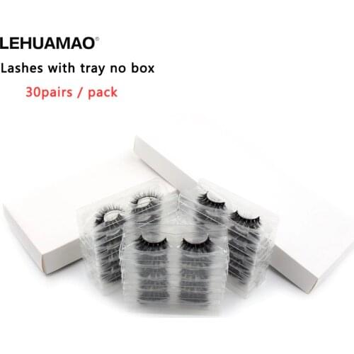 30 Pairs/Pack Eyelashes 3D Mink Lashes With Tray No Box Hand Made Full Strip Lashes Mink False Eyelashes Makeup eyelashes Fluffy