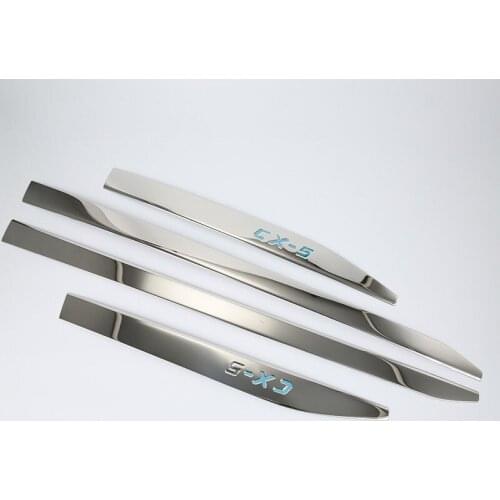Fit For Mazda CX-5 CX5 2017 2018 Stainless Steel Car Body Scuff Strip Side Door Molding Streamer Cover Trim Car Accessories 4pcs