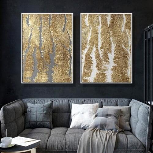 Abstract Paintings Wall Decor Luxurious Golden Decorations for Home Canvas Wall Art Nordic Prints Living Room Decoration
