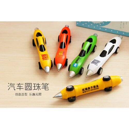 Free shipping 100pcs/lot customized logo plastic pen; promotional ballpoint pen; cheap pen; writing pen; car shape pen sp37
