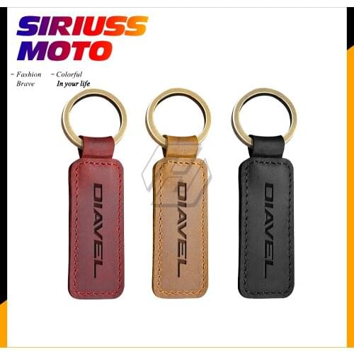 Motorcycle Cowhide Keychain Key Ring Case for Ducati X Diavel S 1260 Key