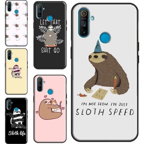 Cute Lovely Cozy Sloth Animal Case For OnePlus 8 Pro 9 Pro Nord 7T 8T 9R Cover For Realme C21 C15 C11 C3 GT Q3 6 7 8 Pro