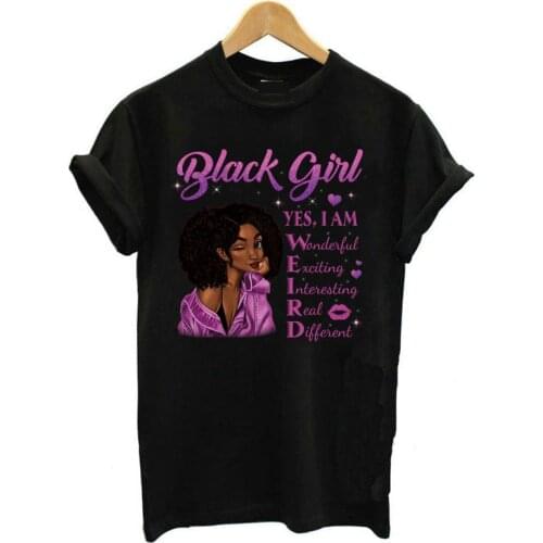 Wonderful Black Gril Print Graphic Tees Shirt Femme Magic T Shirt Summer Casual Tops Female Streetwear Womens Clothes