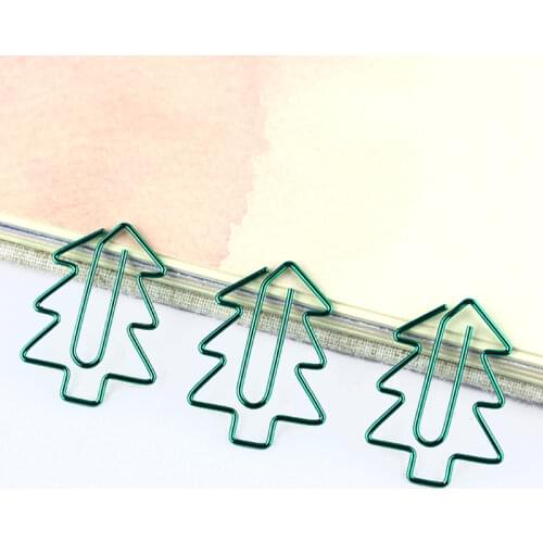 Christmas Tree Paper Clip Color Plated Pin Shape Pin Boxed Metal Clip Paper Clip Papel Paperclip Paper Clips Decorative Clipes