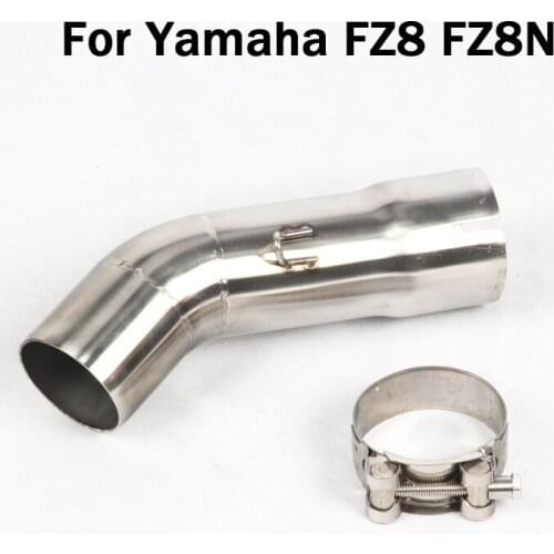 For Yamaha FZ8 FZ8N Motorcycle Middle Mid Link Pipe Stainless Steel Connecting Section 51mm Escape Slip On FZ8