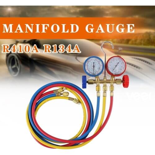 Refrigerant Manifold Gauge set With Hose And Hook For Air Condition Refrigeration R410A R134A Air Condition Refrigeration Tool