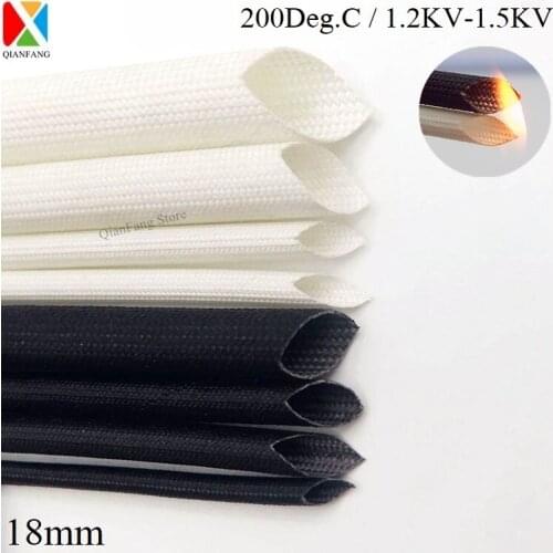 ID 20mm Fiberglass Cable Sleeve Insulation Soft Braided Chemical Fiber Glass Tube High Temperature Pipe Wire Wrap Protector 1M