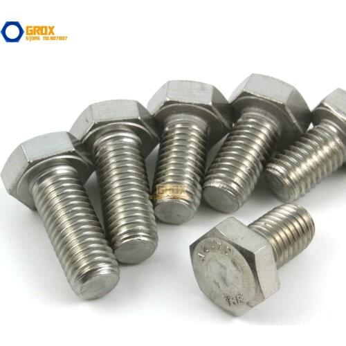 M12 316 Stainless Steel Hexagon Head Bolt Set Screw Marine Grade