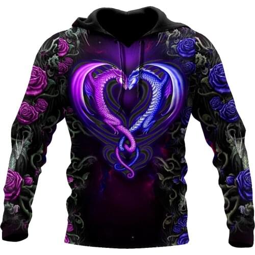 Amazing Dragon Spirit Tattoo 3D Print XS-7XL Hoodie Man Women Harajuku Outwear Zipper Pullover Sweatshirt Unisex-13