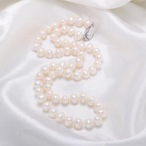 Natural Freshwater Potato-shaped Pearl 7-8 Mm Necklace For Elegant Women Wedding Dress Gift