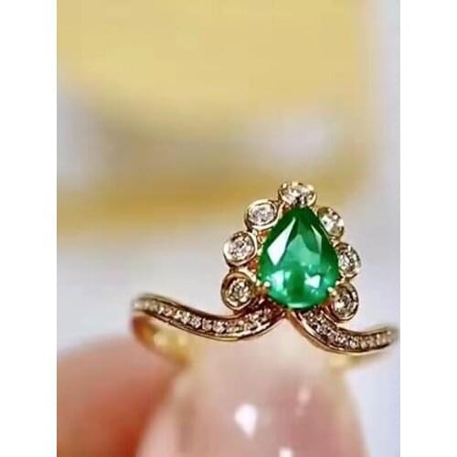 Natural High-quality Emerald Ring S925 Sterling Silver Fine Fashion Charming Jewelry for Women Free Shipping MeibaPJFS