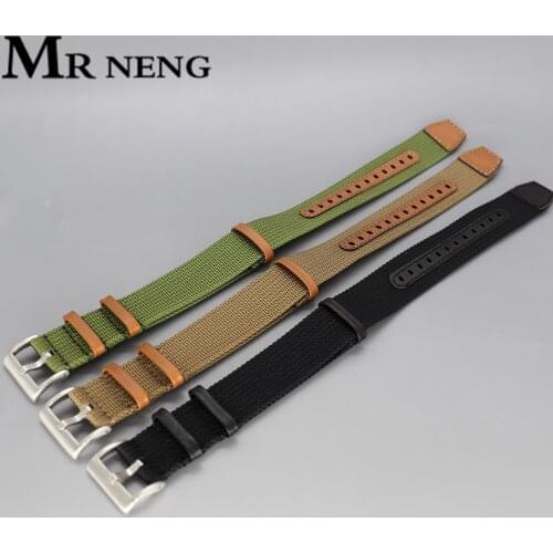 Nylon watch belt suitable For Hamilton watch with black army green card its field NATO genuine leather strap 20mm 22mm