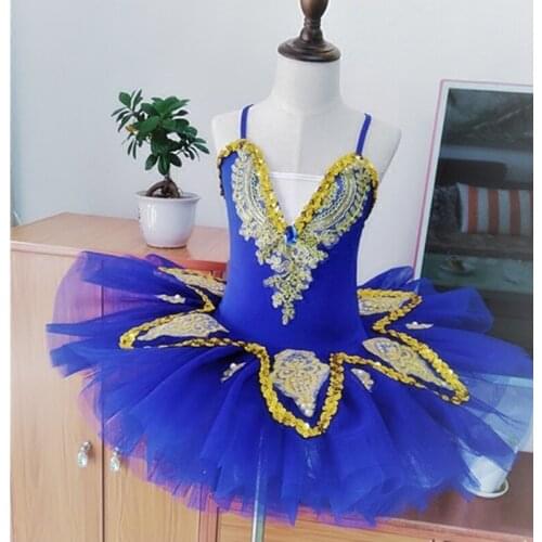 2018 New Children Girls Swan Lake Costume Professional Ballet Tutu Kid Ballerina Dress Ballet Leotards For Shiny Dancewear
