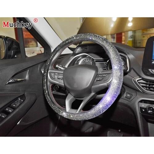 For Chevrolet Silverado 2020 New Diamond Leather Steering Wheel Cover Anti-Slip Wear-Resistant Auto Wheel Protector