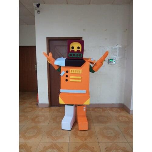 Cartoon orange robot Mascot Costume anime cosplay themed fancy dress costume